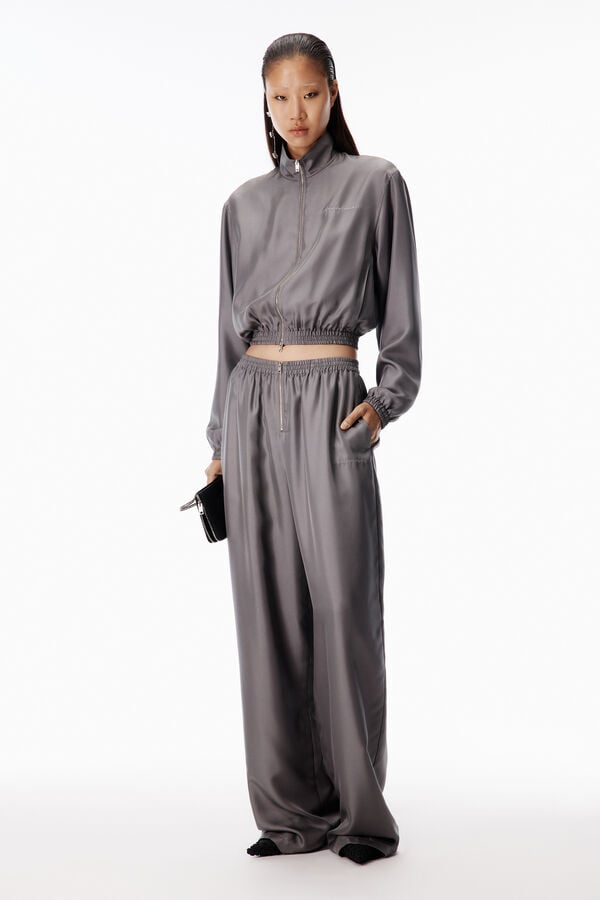 t alexander wang Silk Twill Mid-Rise Track Pant