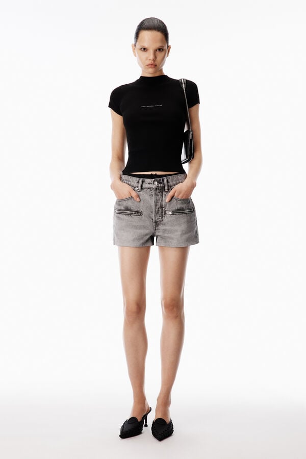 t alexander wang Silk Zip Mid-Rise Short