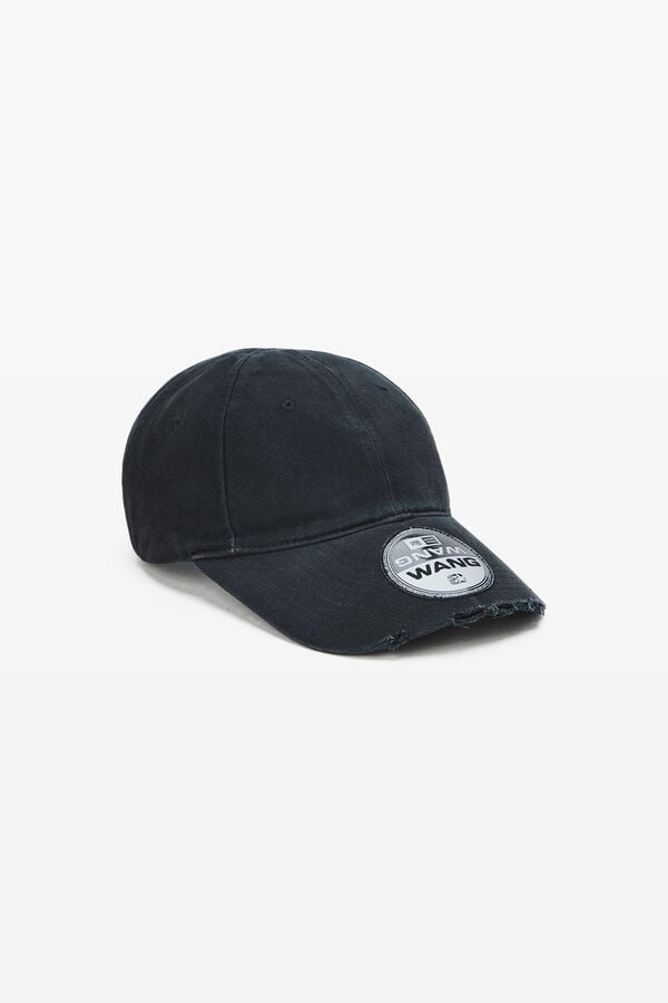 t alexander wang Unisex Logo Sticker Cap in Distressed Cotton Twill