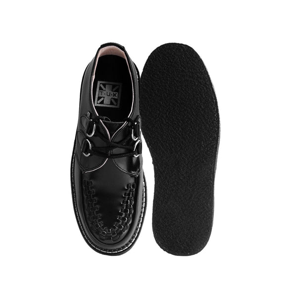 T.u.k 1970 Original Creeper Black Leather & White Stitch