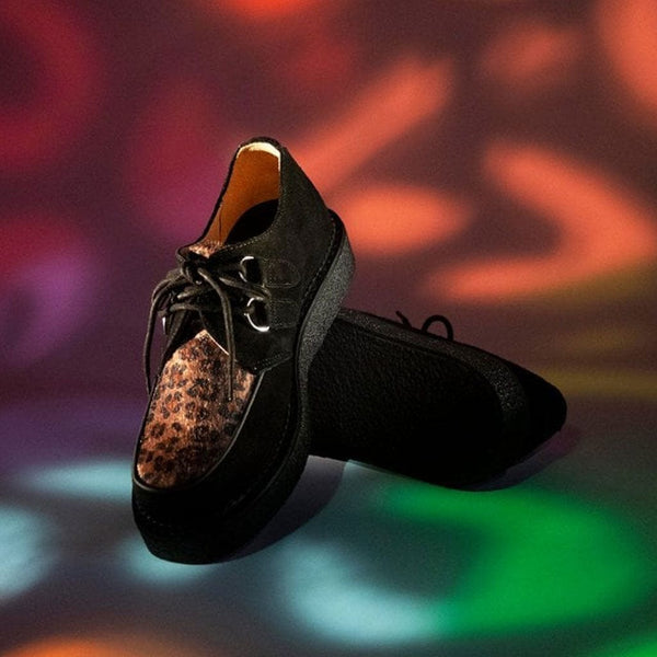 T.u.k 1970 Original Creeper Black Suede & Leopard Print