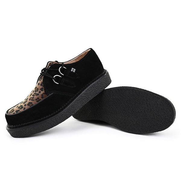 T.u.k 1970 Original Creeper Black Suede & Leopard Print