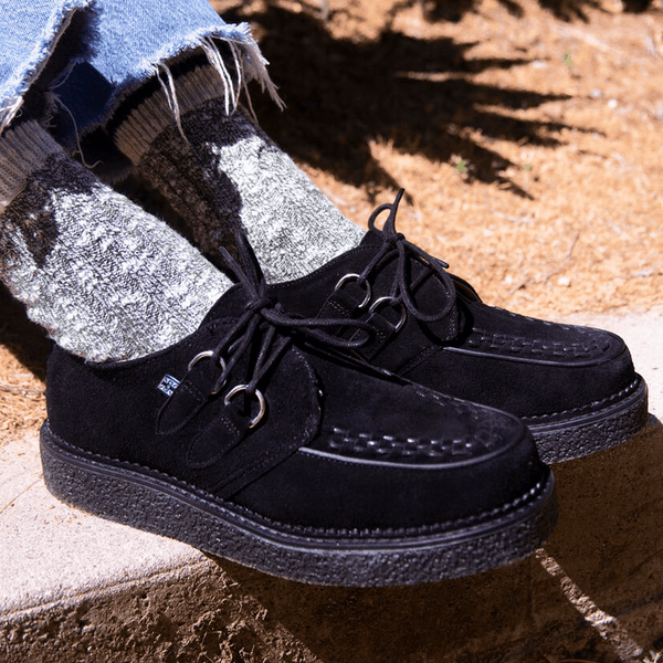 T.u.k 1970 Original Creeper Black Suede & White Stitch