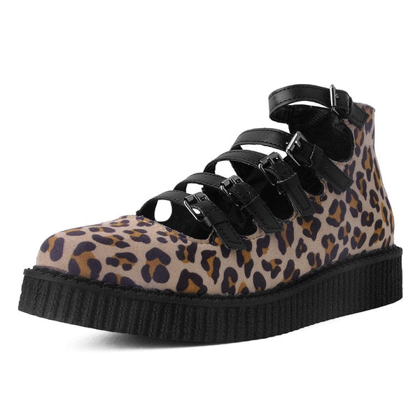 T.u.k Ballet Creeper Multi-Strap Leopard Vegan Suede