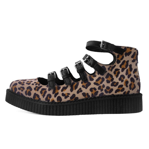 t.u.k Ballet Creeper Multi-Strap Leopard Vegan Suede