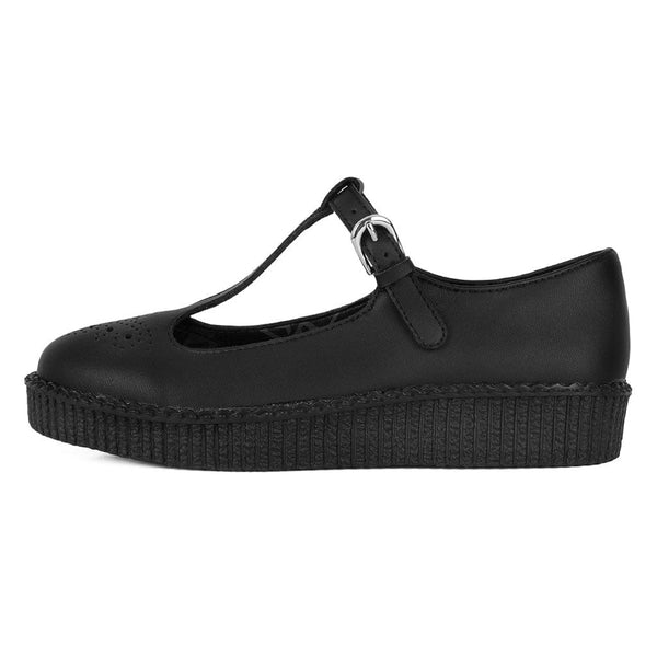 t.u.k Ballet Creeper Single Strap Black Vegan Leather