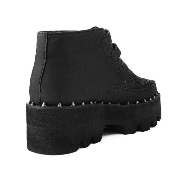 T.u.k Dino Lug 3 Buckle Boot Matte Black Vegan Leather