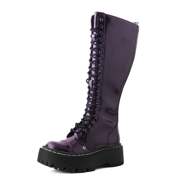 T.u.k Double Decker 20-Eye Boot Burgundy TUKskin™