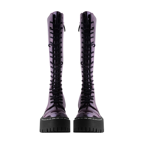 T.u.k Double Decker 20-Eye Boot Burgundy TUKskin™