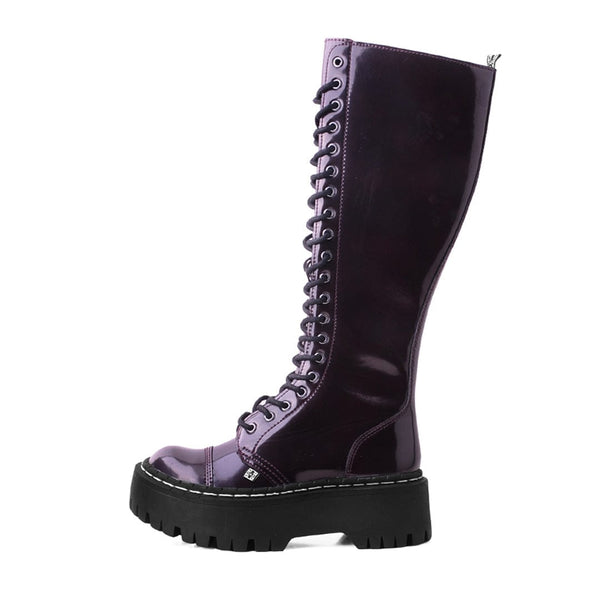 t.u.k Double Decker 20-Eye Boot Burgundy TUKskin™