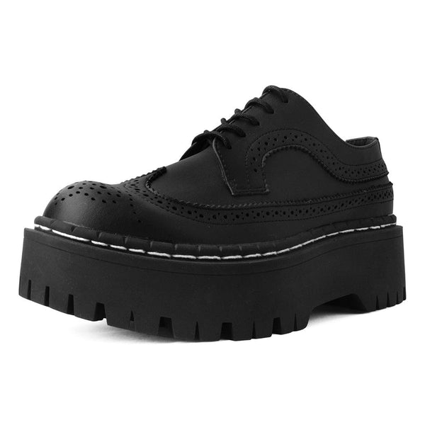 T.u.k Double Decker Brogue Lace Up Black TUKskin™