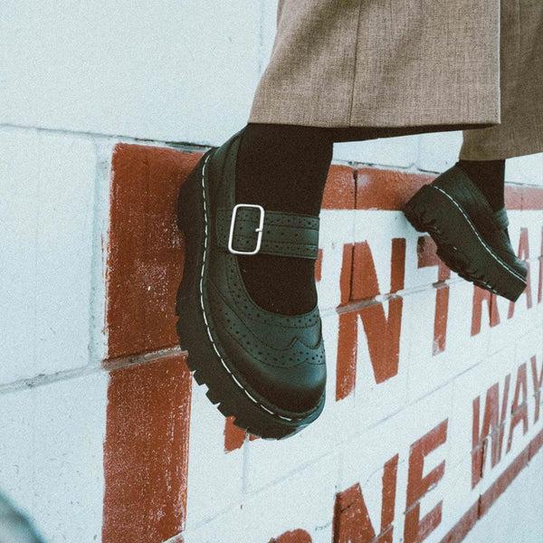 T.u.k Double Decker Mary Jane Black Vegan TUKskin™