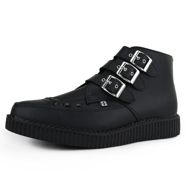 T.u.k Pointed Creeper 3-Buckle Boot Black TUKskin™