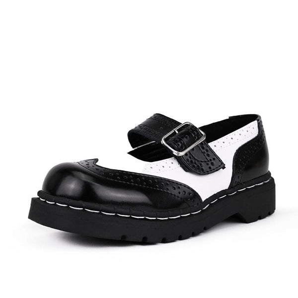 T.u.k Anarchic Mary Jane Black & White Leather