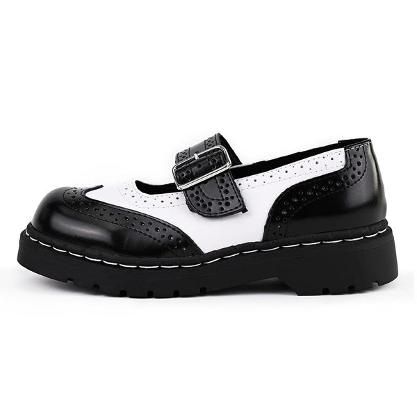 t.u.k Anarchic Mary Jane Black & White Leather