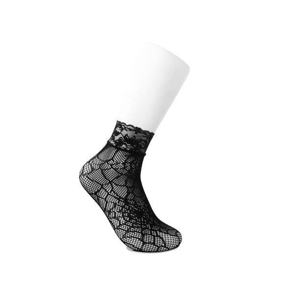 T.u.k Ankle Sock Black Spiderweb Lace Womens