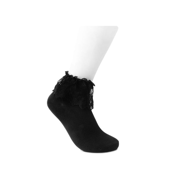 T.u.k Ankle Socks Black Lolita Womens