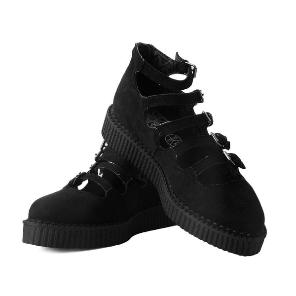 T.u.k Ballet Creeper Multi-Strap Black Vegan Suede
