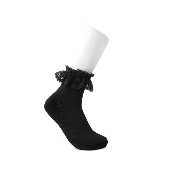 T.u.k Black Knit Lace Sock