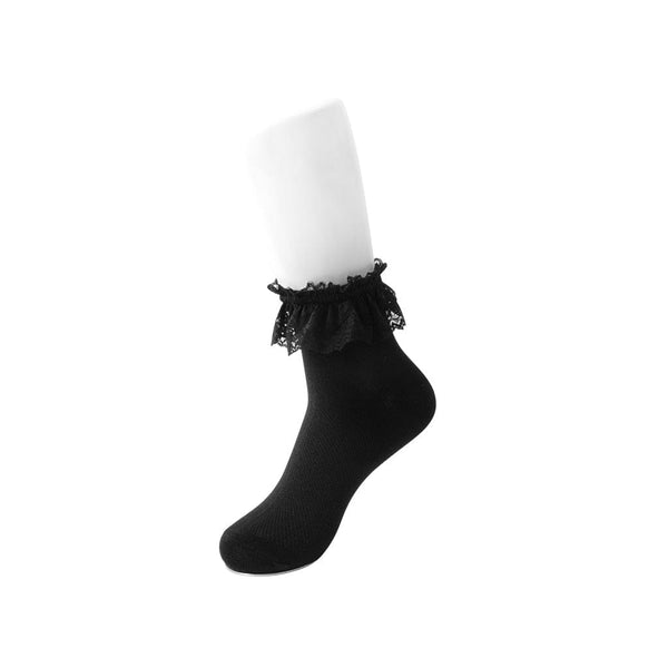 t.u.k Black Knit Lace Sock