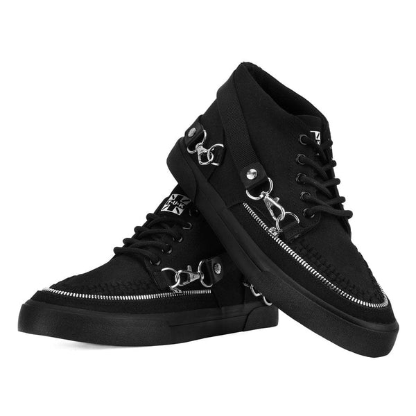 T.u.k Creeper Bondage Sneaker Mid Top Black Canvas