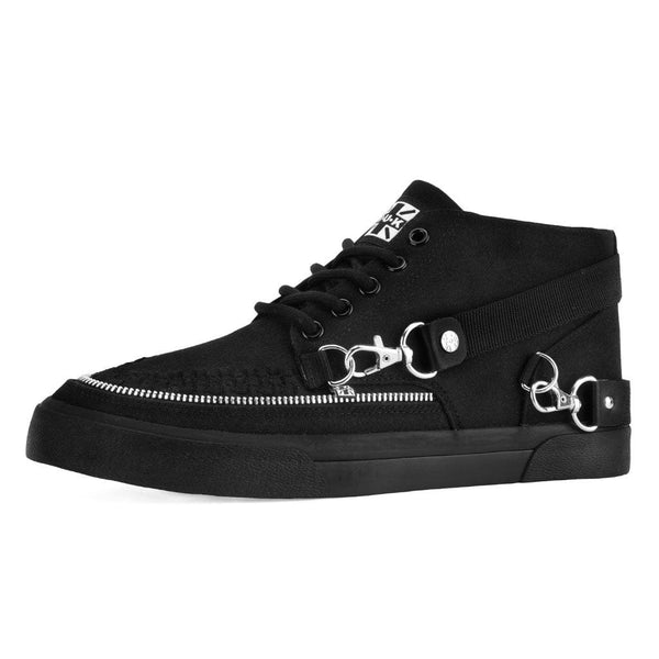 T.u.k Creeper Bondage Sneaker Mid Top Black Canvas
