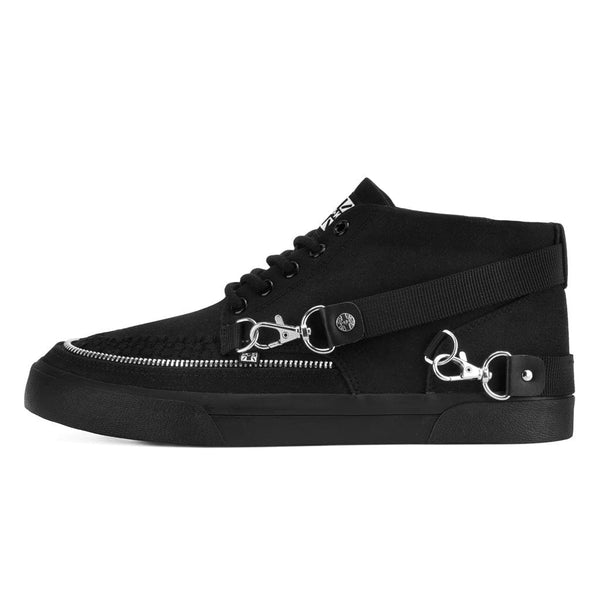 t.u.k Creeper Bondage Sneaker Mid Top Black Canvas