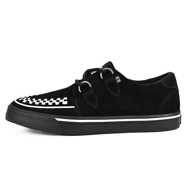 t.u.k Creeper Sneaker Black Suede & White Interlace