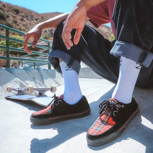T.u.k Creeper Sneaker Black & Tartan Vegan Suede