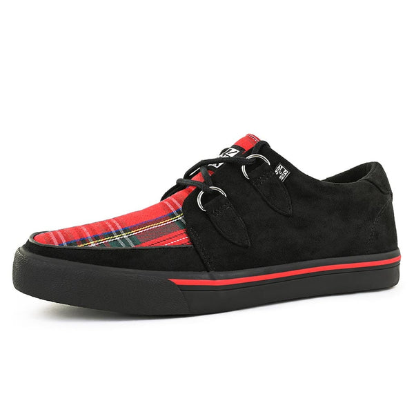 T.u.k Creeper Sneaker Black & Tartan Vegan Suede