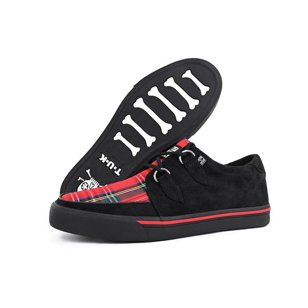 T.u.k Creeper Sneaker Black & Tartan Vegan Suede