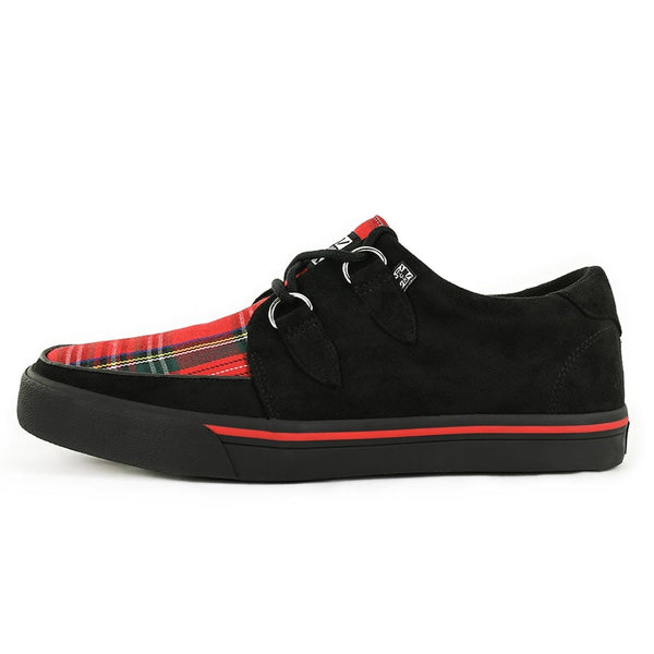 t.u.k Creeper Sneaker Black & Tartan Vegan Suede