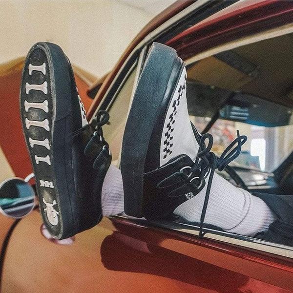 T.u.k Creeper Sneaker Black & White Leather