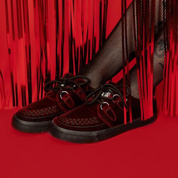 T.u.k Creeper Sneaker Burgundy Velvet