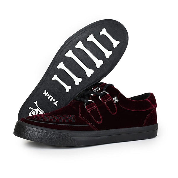 T.u.k Creeper Sneaker Burgundy Velvet