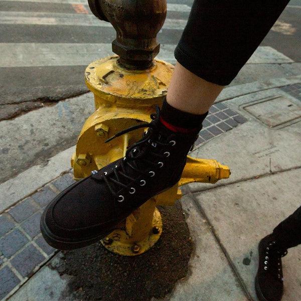 T.u.k Creeper Sneaker Hi Top Black Canvas