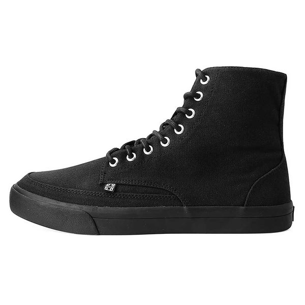 t.u.k Creeper Sneaker Hi Top Black Canvas