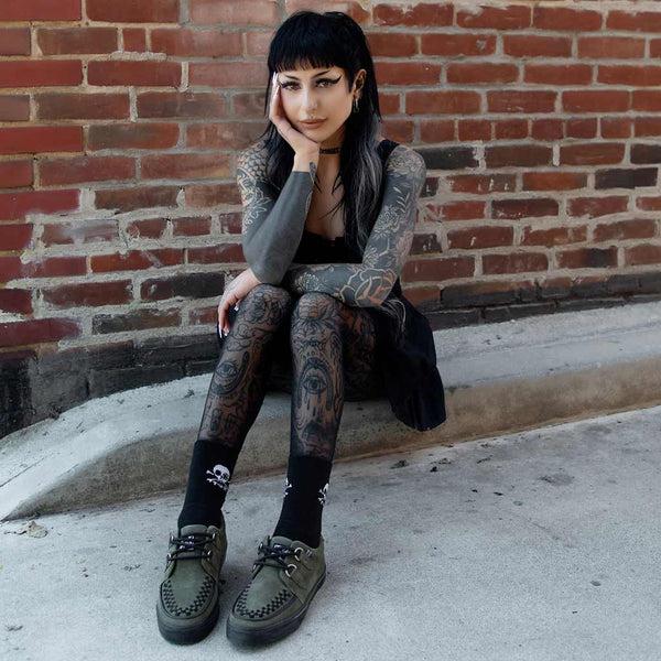 T.u.k Creeper Sneaker Khaki Green Suede