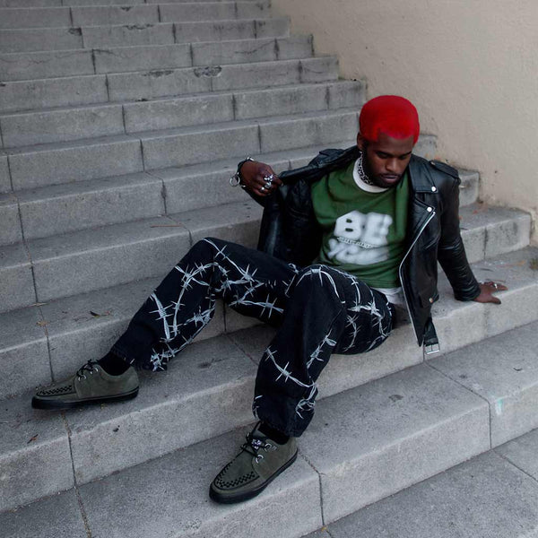 T.u.k Creeper Sneaker Khaki Green Suede