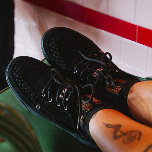 T.u.k Creeper Sneaker Mid Top Black Suede