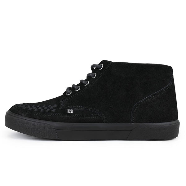 t.u.k Creeper Sneaker Mid Top Black Suede