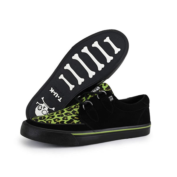 T.u.k Creeper Sneaker Neon Green Hair & Black Suede