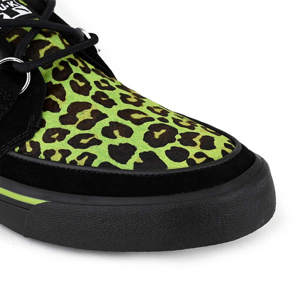 T.u.k Creeper Sneaker Neon Green Hair & Black Suede