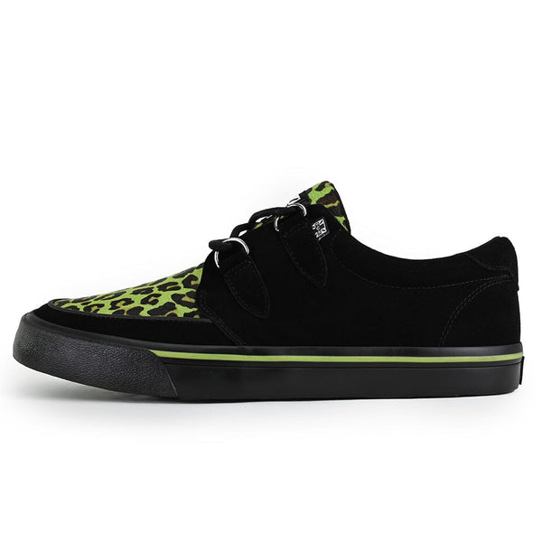 t.u.k Creeper Sneaker Neon Green Hair & Black Suede
