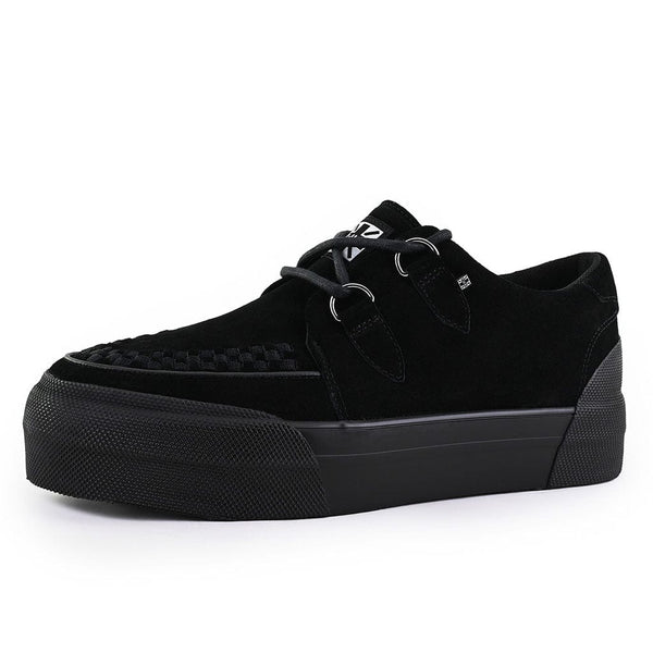 T.u.k Creeper Sneaker Stacked Black Suede