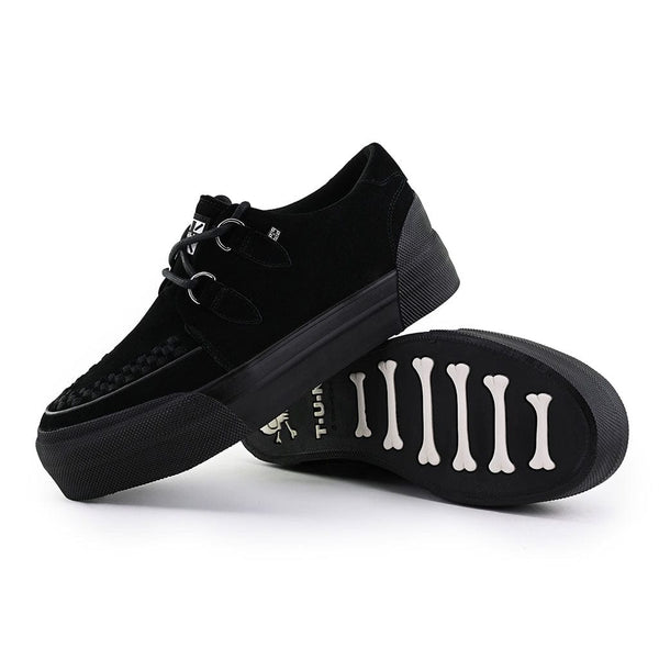 T.u.k Creeper Sneaker Stacked Black Suede