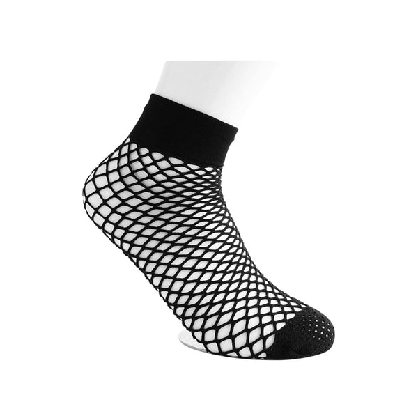 T.u.k Crew Black Fishnet Womens Sock