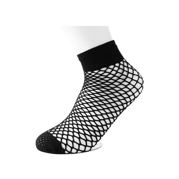 t.u.k Crew Black Fishnet Womens Sock