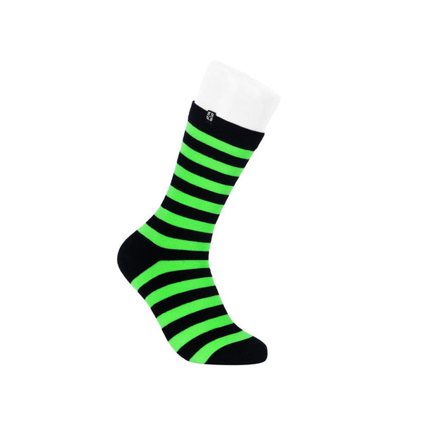 T.u.k Crew Sock Black & Green Stripe Womens