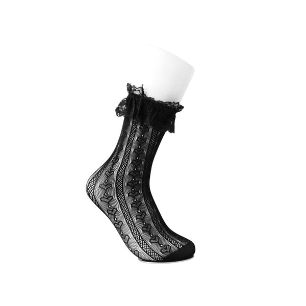 T.u.k Crew Sock Black Lace Womens